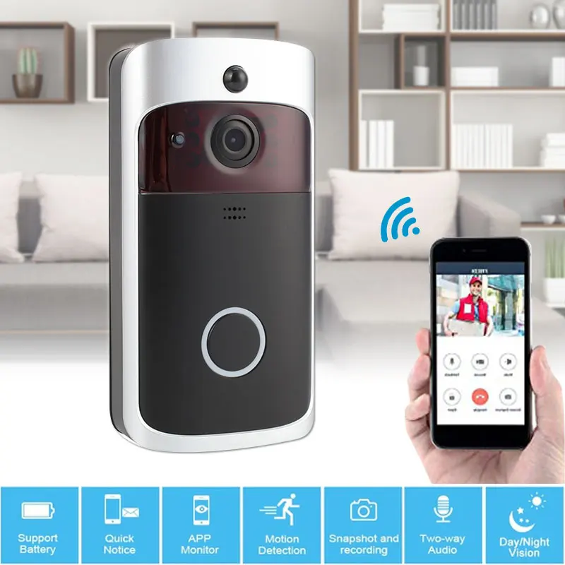 Универсальный домофон WiFi беспроводной дверной звонок видео Регистраторы