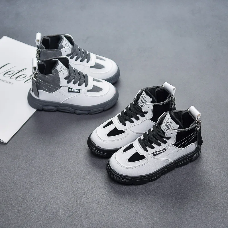 

Kids Sneaker Boys Girls Boots Lace Up Fashion Winter Warm Snow Shoes High Top Non-Slip Outdoor Sports Comfortable Running Shoes