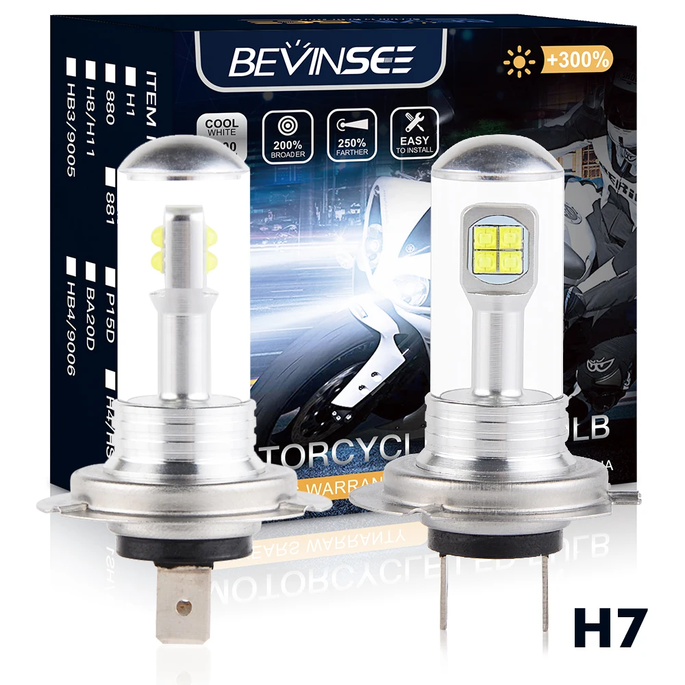 H7 LED чистый белый мотоциклетные фары для авто 6500 к 80 Вт 1500LM Kawasaki KLR650 KLR 650 2008 2009 2010 2011