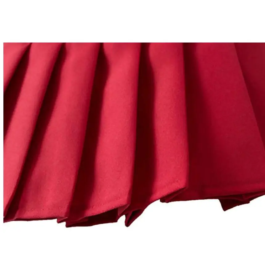 Short Skirts School-Uniforms High Waist A-Line Women Pleated Skirt Sweet Girls Dance Skirt With Safety pants Mini Skirt