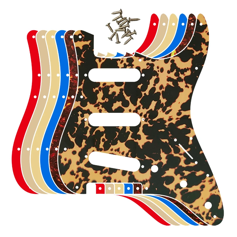 

Feiman Custom Guitar Parts - For US 62 Year 11 Screw Hole Standard Strat St SSS Guitar Pickguard Scratch Plate Flame Pattern