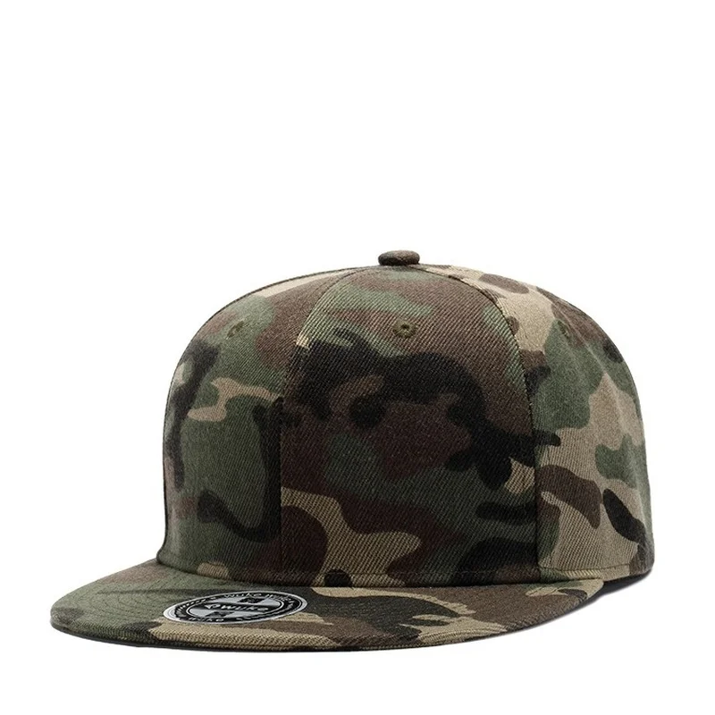 

2021 Men Camouflage Hip Hop Cap Flat Brim Cotton Gorros