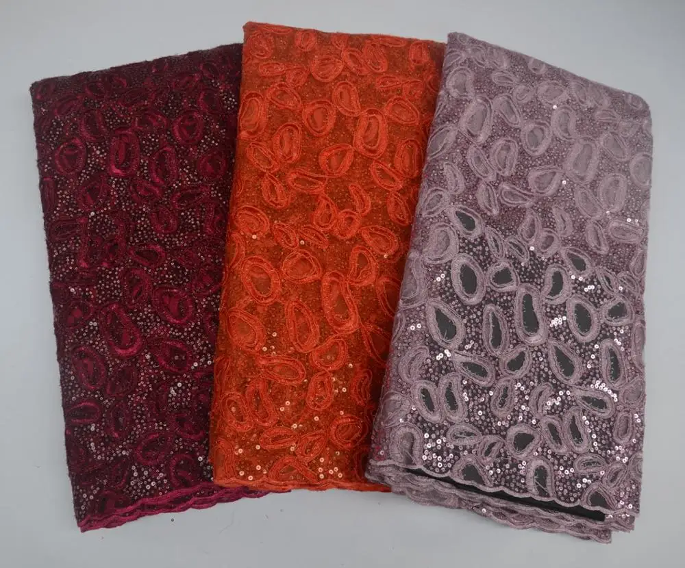 5 ярдов orange Свадебные французская кружевная ткань очень аккуратно полностью в