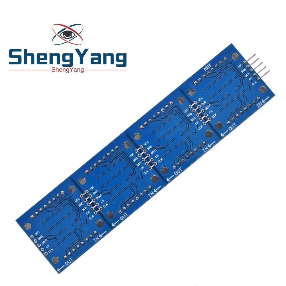 ShengYang 1 шт. MAX7219 матричный модуль для Arduino микроконтроллер 4 в одном дисплее с 5P линии