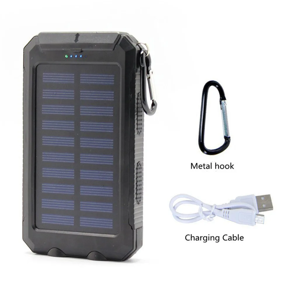 

20000mAh Large Capacity Portable Charger Outdoor Power Bank LED Waterproof Solar Power Bank for Xiaomi Huawei iPhone