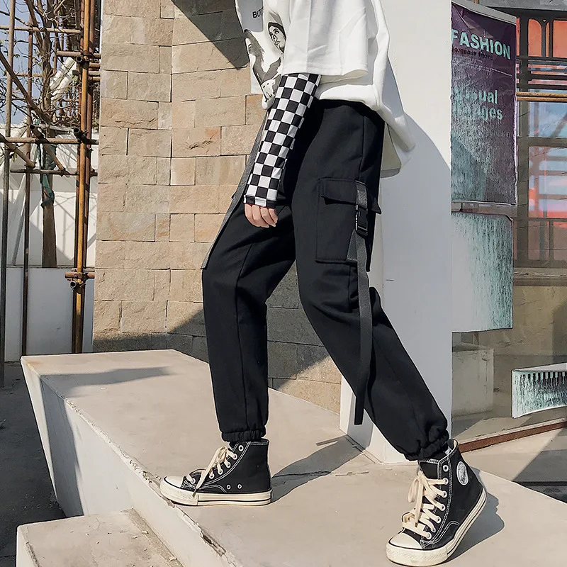 

Work pants women show thin high-waisted black pants loose bf straight sports leggings