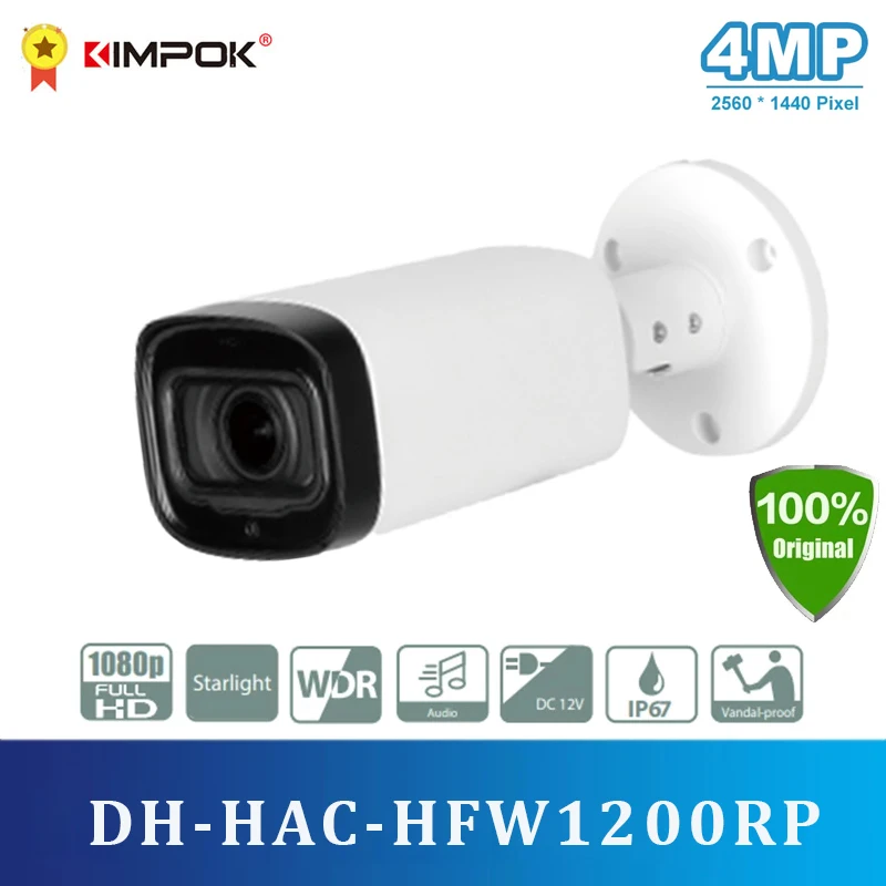 

DH Original DH-HAC-HFW1200RP 4MP POE IP Camera 80m MAX IR Night 2.8mm VF lens Motorized Zoom Auto Focus Bullet Security CCTV