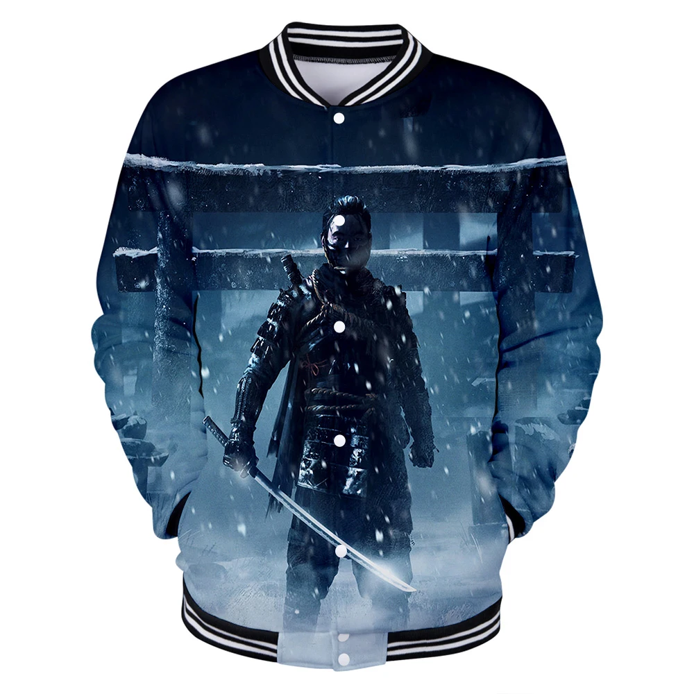 

3D Ghost of Tsushima Baseball Uniform Casual Harajuku Ghost of Tsushima Baseball Jackets Plus Size Streetwear 3d Hoody Jackets