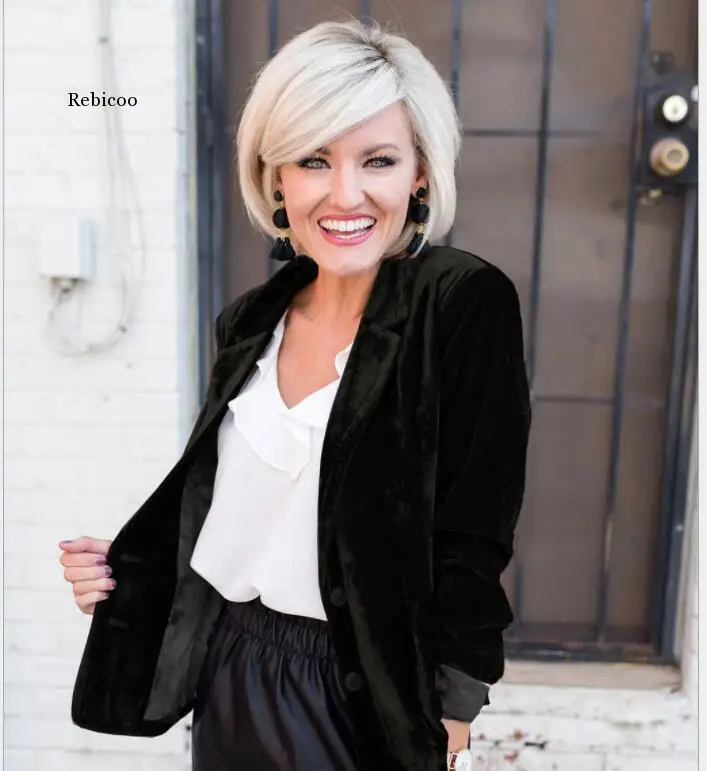 Пикантный Золотой бархатный маленький костюм с V-образным вырезом осенняя Новая