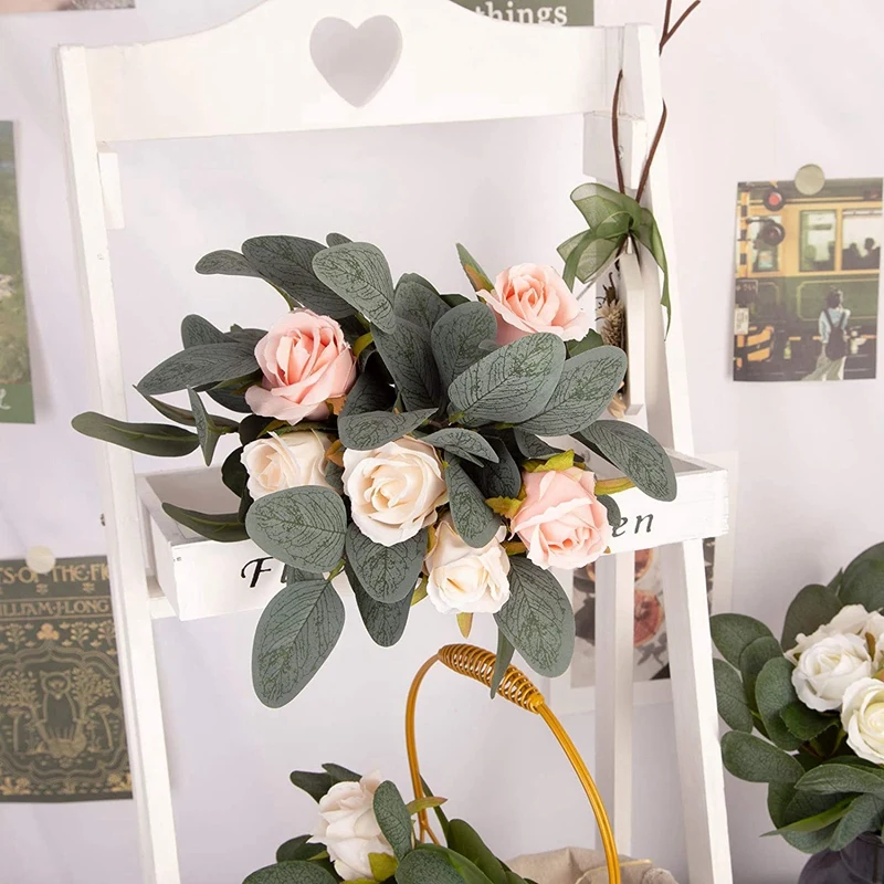 

30-Pcs Artificial Eucalyptus Stems Bulk Leaves for Wedding Greenery Decoration Floral Bouquets Wreath Arrangement Decor