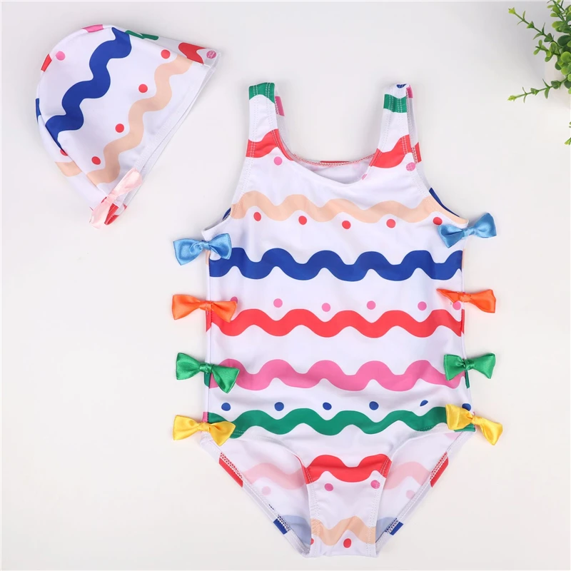 Слитный купальник для девочек 2 12 лет детский купальный костюм с красочным