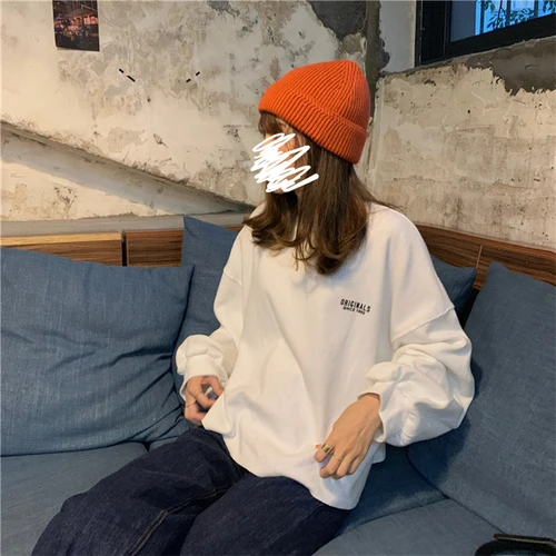 Новинка 2019 года повседневные свободные вязаные Модные женские толстовки в