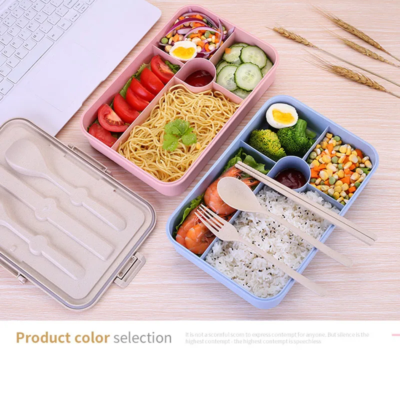 Коробка для завтрака из пшеничной соломы детская коробка Bento с посуды безопасный