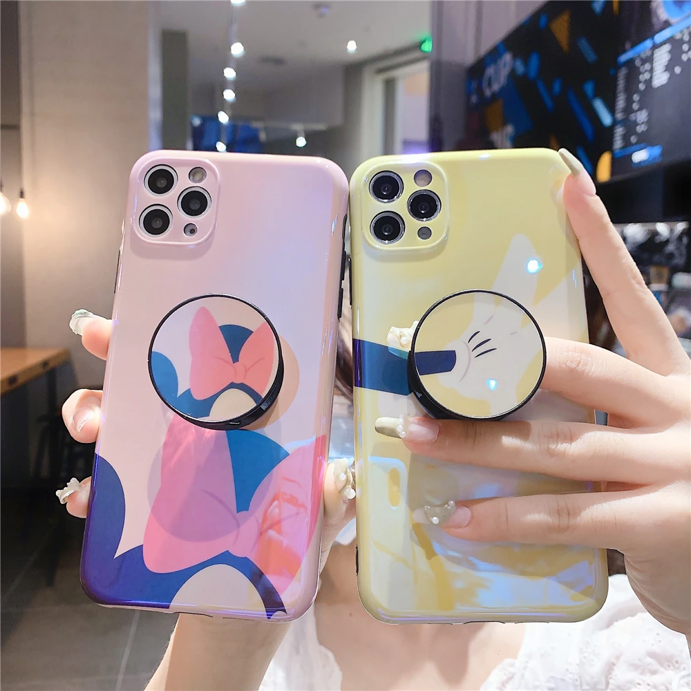 

Luxury Cute Cartoon Phone Case For iPhone 13 12 11 Pro Max XS MAX XR X 7 8 Plus SE2 Lovely Girly Couple Cases With Stand Holder