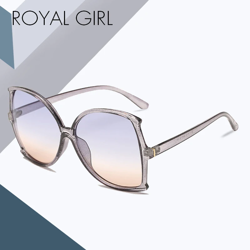 Солнцезащитные очки в стиле ретро ROYAL GIRL большие женские оправе рыбий хвост UV400