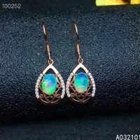 kjjeaxcmy fine jewelry 925 sterling silver natural opal girl new luxury earring eardrop support test chinese style