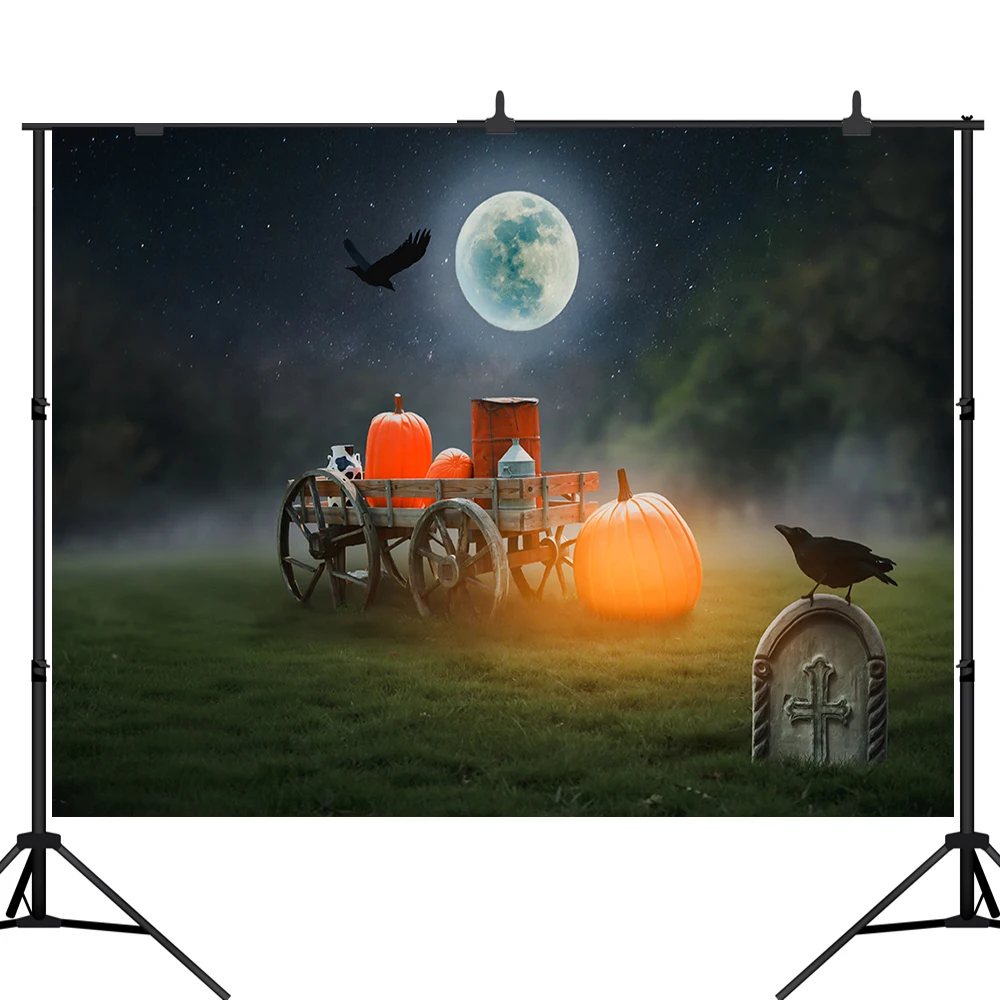 

Lyavshi фон для фотосъемки «Хеллоуин» Луна ночное небо фотографические фоны для детских праздников и Тыква-декорация фотосъемка Опора Фотокаб...