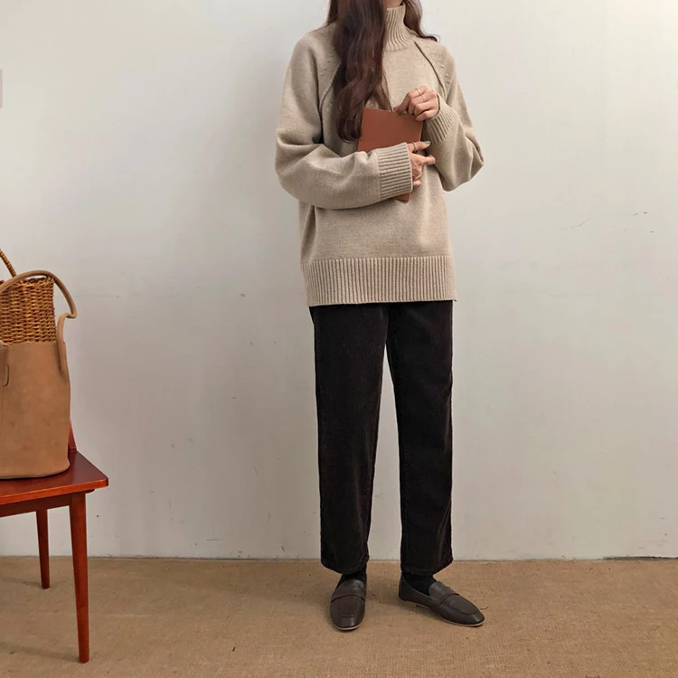 

Qc qiu dong basic pure color restoring ancient ways joker raglan sleeve shirt long sleeve turtleneck render women