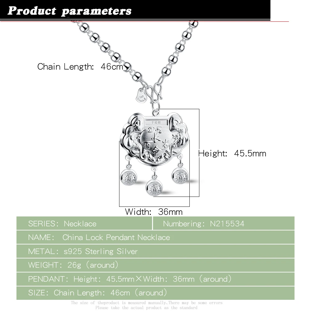 Женское ожерелье из серебра 925 пробы в китайском стиле|sterling silver necklace|925 sterling necklacesilver necklace |