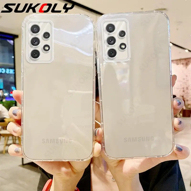 

Clear Soft TPU Silicone Case For Samsung A52 5G A72 A32 A70 A50 Shockproof Back Cover For Samsung Galaxy S21 Ultra S20 FE Case