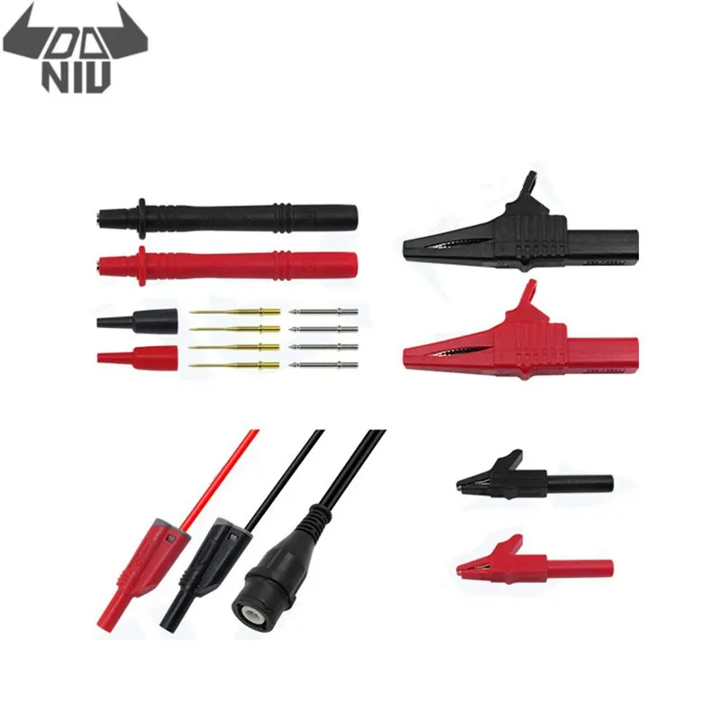 

DANIU P1800A BNC Male to 4mm Banana Plug with Alligators Clip Test Hook Broken Line Hook Multimeter Test Pen Probe Test kit