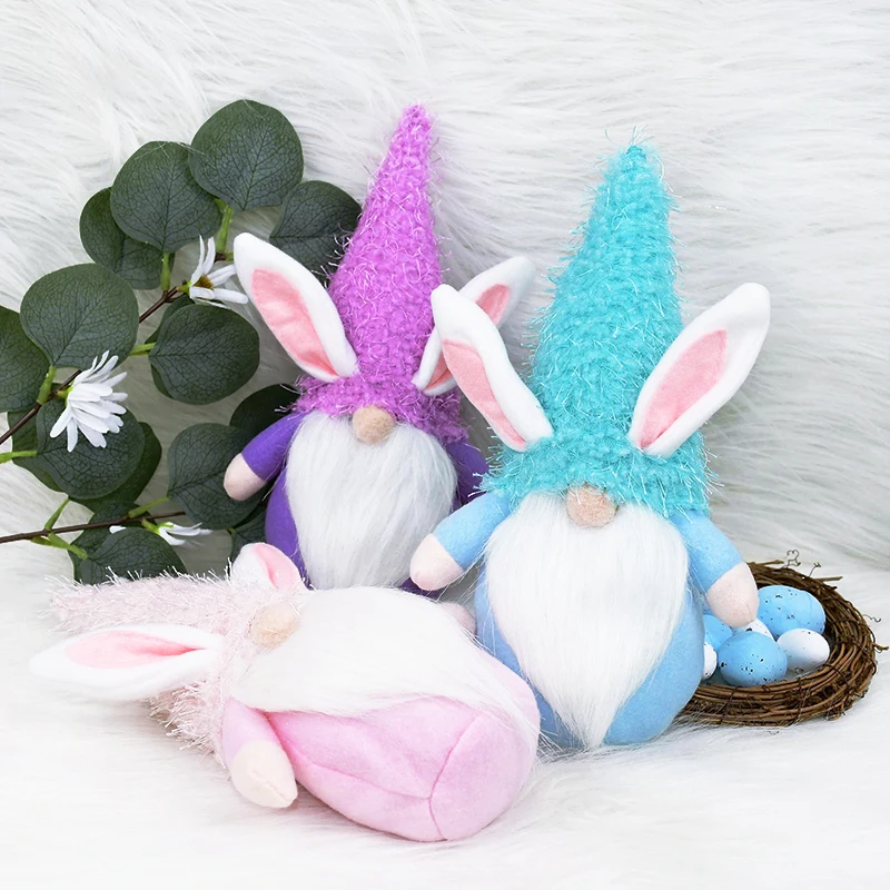 

Happy Easter Decorations Lovely Easter Rabbit Doll Gnomes Elf Easter Party Favors Kids Birthday Gift Home Table Eggs Bunny Decor