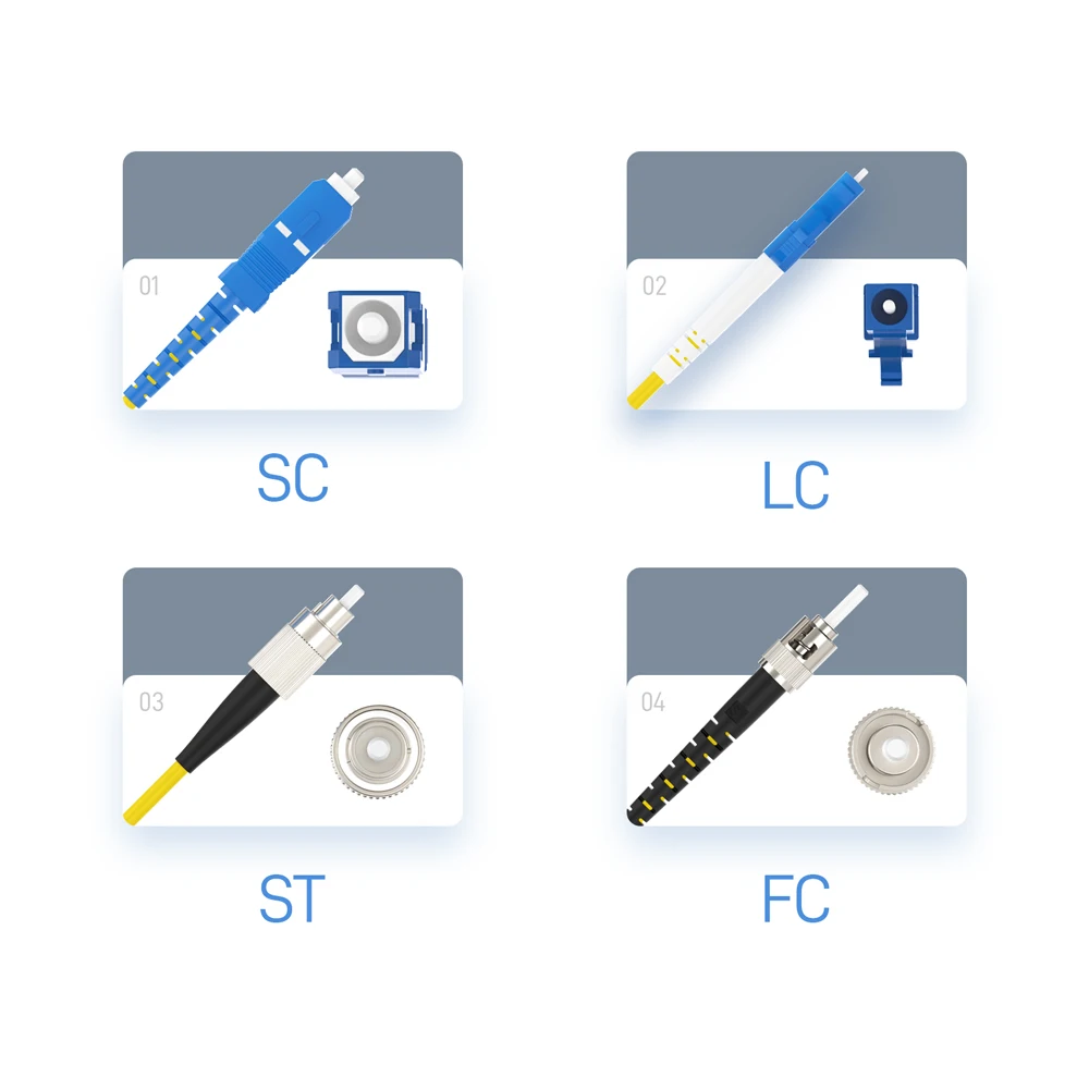 AMPCOM SC LC FC ST Волоконно-оптический патч-кабель Simplex 9/125μm UPC к Одномодовый джемпер