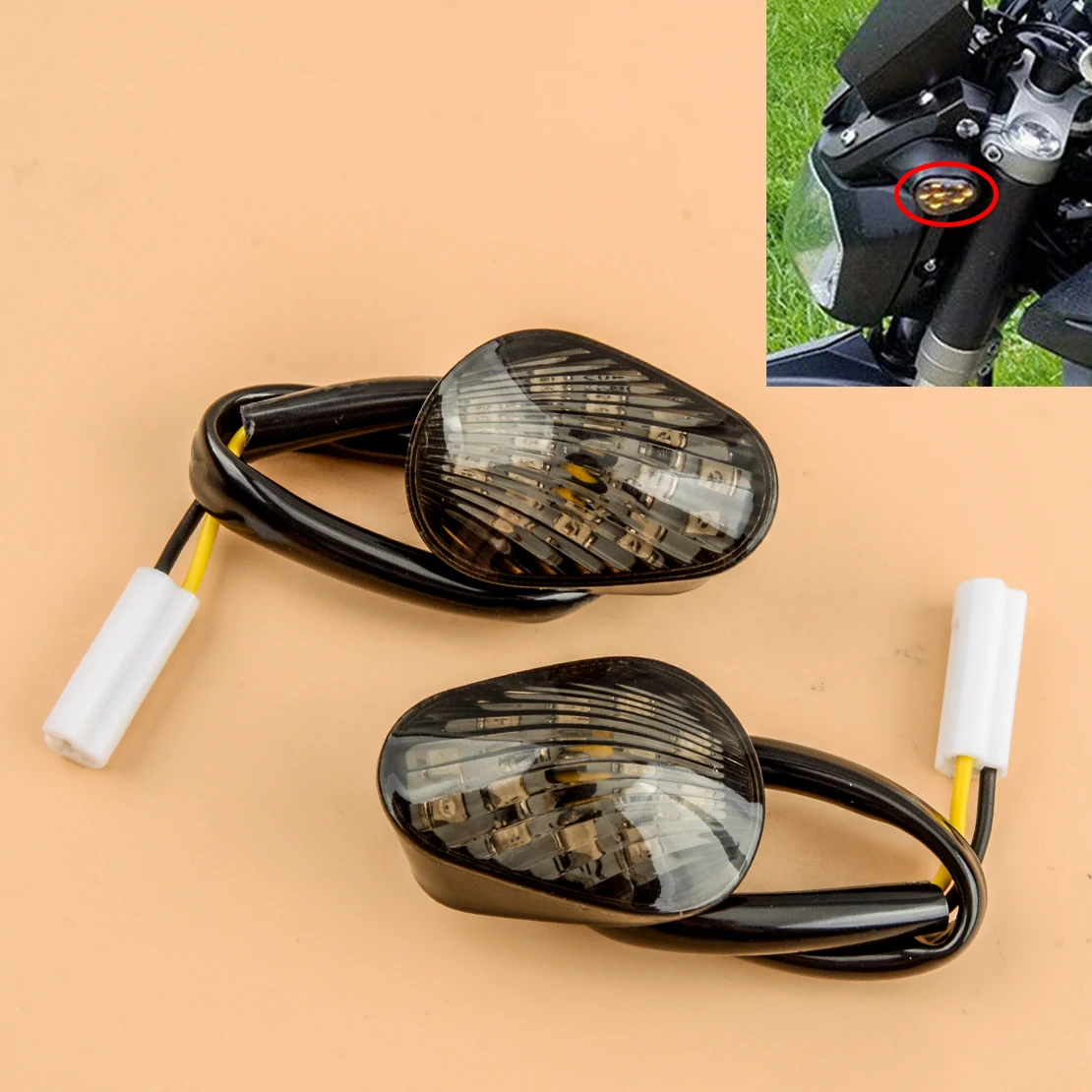 

2Pcs 12V Amber LED Flush Mount Lamp Turn Signal Indicator Light Motorcycle Fit For Yamaha YZF R6 R3 R1 FZ6 FZ1 FZ07 FZ09 MT-07