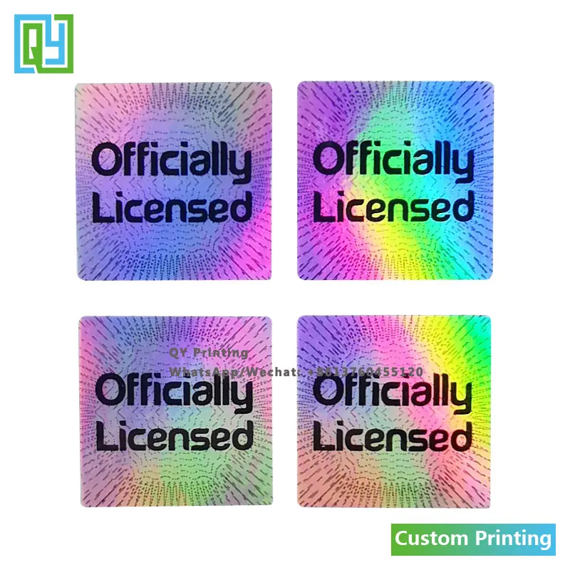 1000pcs 17x17mm Free Shipping Custom Made Holographic Void Sticker Laser Effect Label  Tamper Evident Security Seal