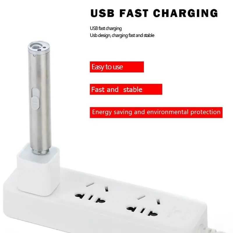 3 дюймовый Портативный светодиодный лазерная указка зарядка через USB УФ ручка