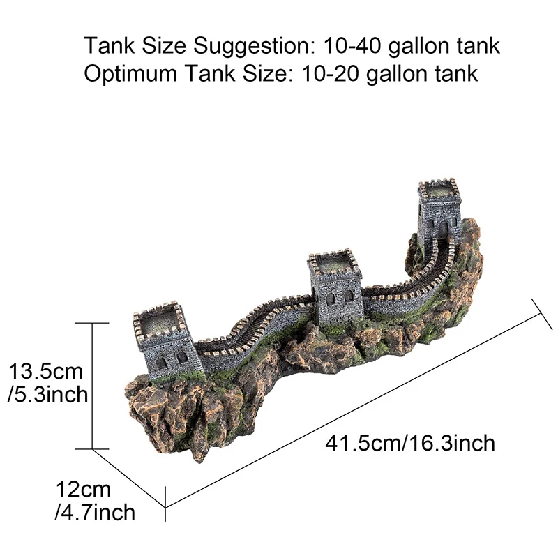 

Aquarium Decoration Great Wall Miniature Resin Aquarium Decoration Fish Tank Decoration 16.3X4.7X5.3 Inches