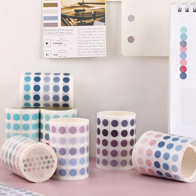 

Vintage Aesthetic Dot Washi Tape Gradient Japanese Paper Tape Stationery DIY Post it ​Scrapbooking material sketchbook Stickers