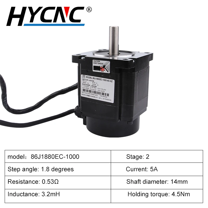 Двухфазный гибридный Серводвигатель NEMA34 86J1880EC крутящий момент 4 5 нм JMC 2HSS86H 60-80 В