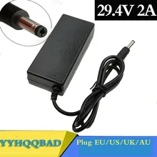 YYHQQBAD 29.4V 2A Charger untuk 24V 25.2V 25.9V 29.4V 7S Baterai Lithium 29.4V charger E-Sepeda Charger DC 5.5*2.1 MM EU/US/AU/UK