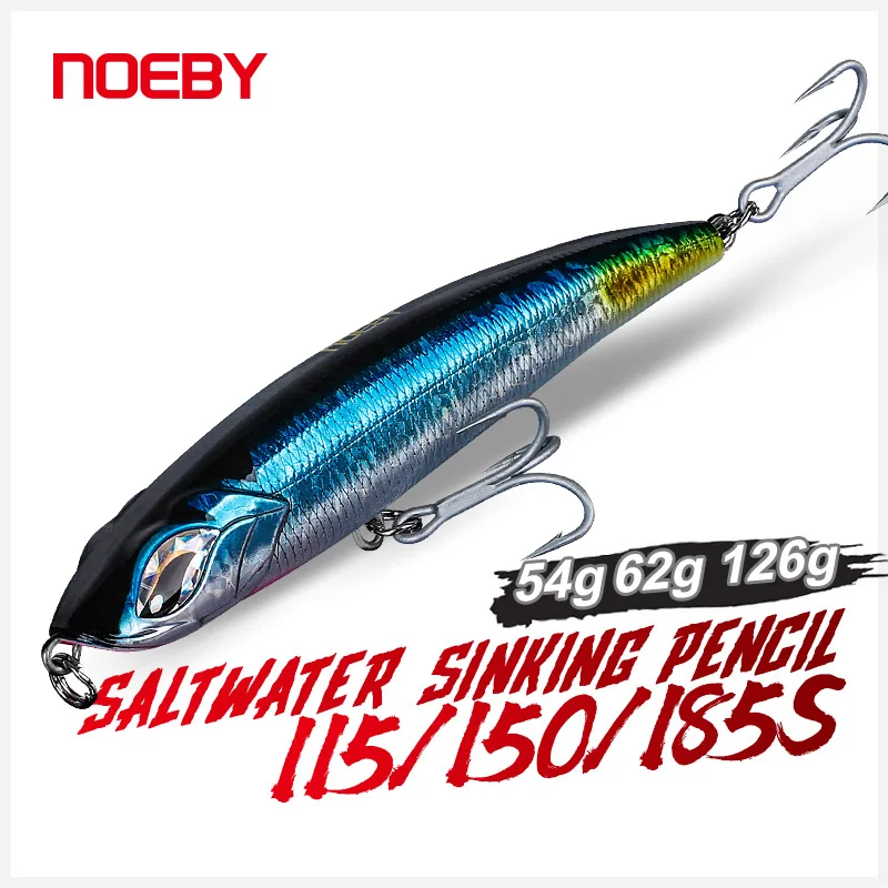 Noeby Sinking Pencil Fishing Lure 115mm54g 150mm62g 185mm127g Stickbait Wobbler Artificial Hard Bait for Sea Tuna Fishing Lure