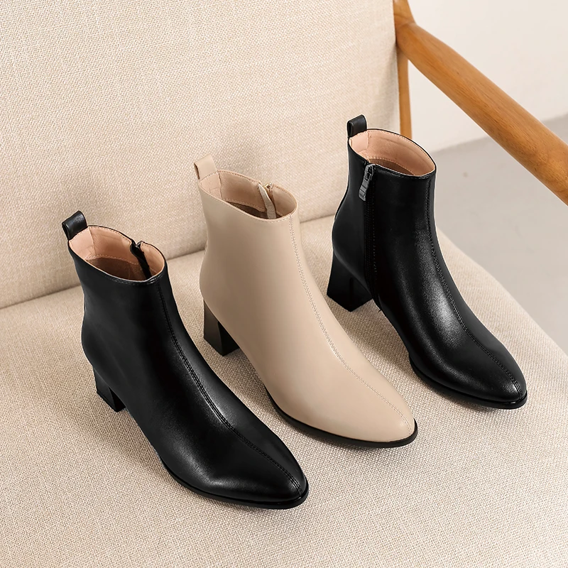 

Boots Women Round Toe Ankle Boots for Women Short Plush Winter Shoes Women Botas Mujer