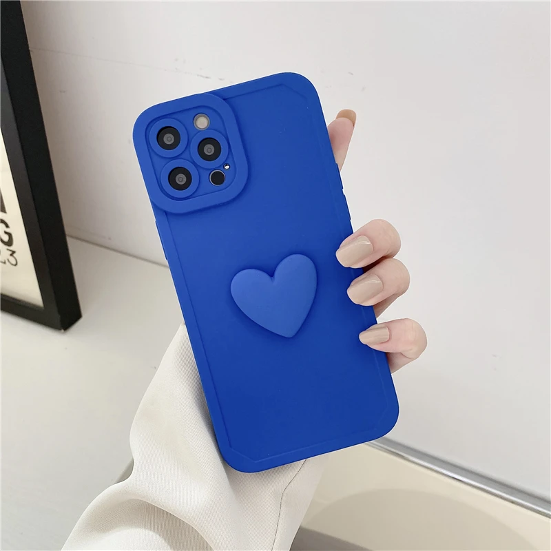 Популярный цветной 3D чехол для телефона с любовным сердцем iPhone 13 12 11 Pro MAX 7 8 6 Plus SE