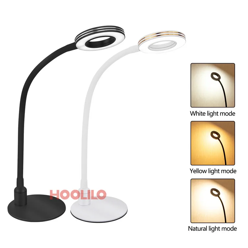 Office 5v/2A Usb Eye Care Timer Night Light Table Lamps for Living Room 3 Colors CCT 10-level Dimmer Desk Lamp LED | Освещение