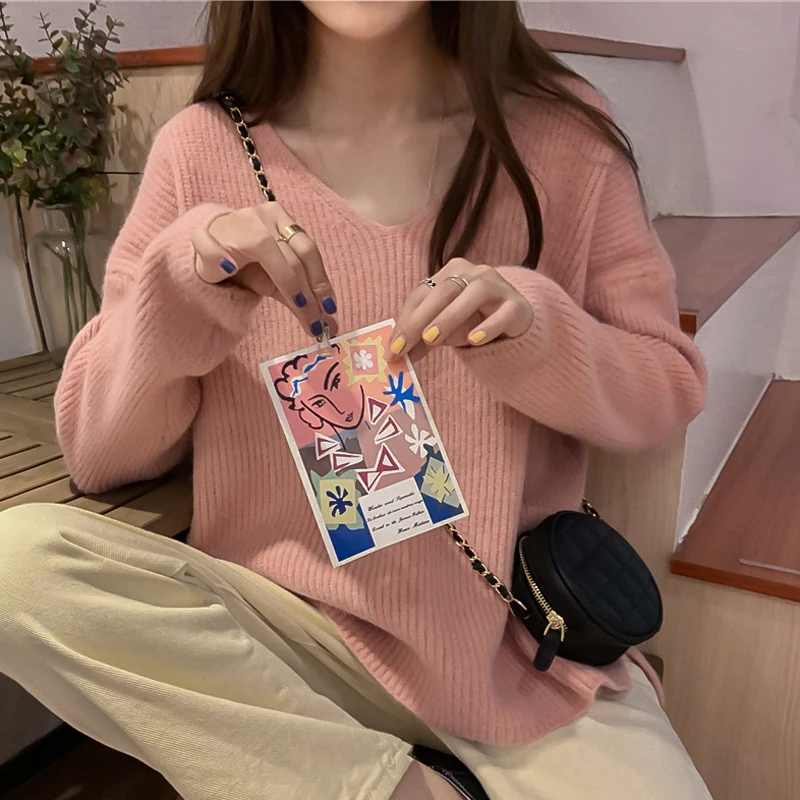 Женский вязаный свитер BGTEEVER повседневный Универсальный Свободный пуловер с