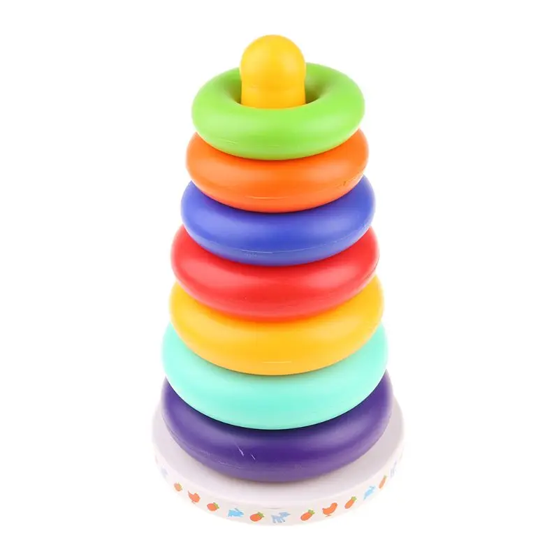 

Music Rainbow Tower Tumbler Layer Stacking Seven-Color Rings Children Stacking Rings Baby Stacked Toys P15C