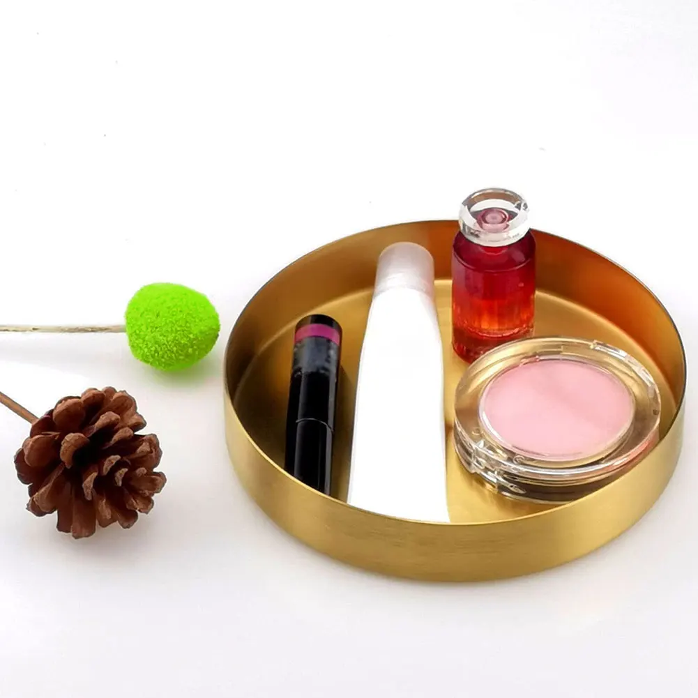 Золотой лоток для хранения из нержавеющей стали роскошная латунная Золотая