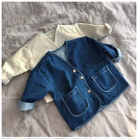 2020 spring and autumn childrens clothing new products han fan boys and girls foreign style loose simple denim casual wild jack