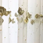 Роскошные тюлевые шторы с красивой вышивкой в виде бабочек, оконные занавески для гостиной, спальни, балкона, кухни, прозрачные украшения