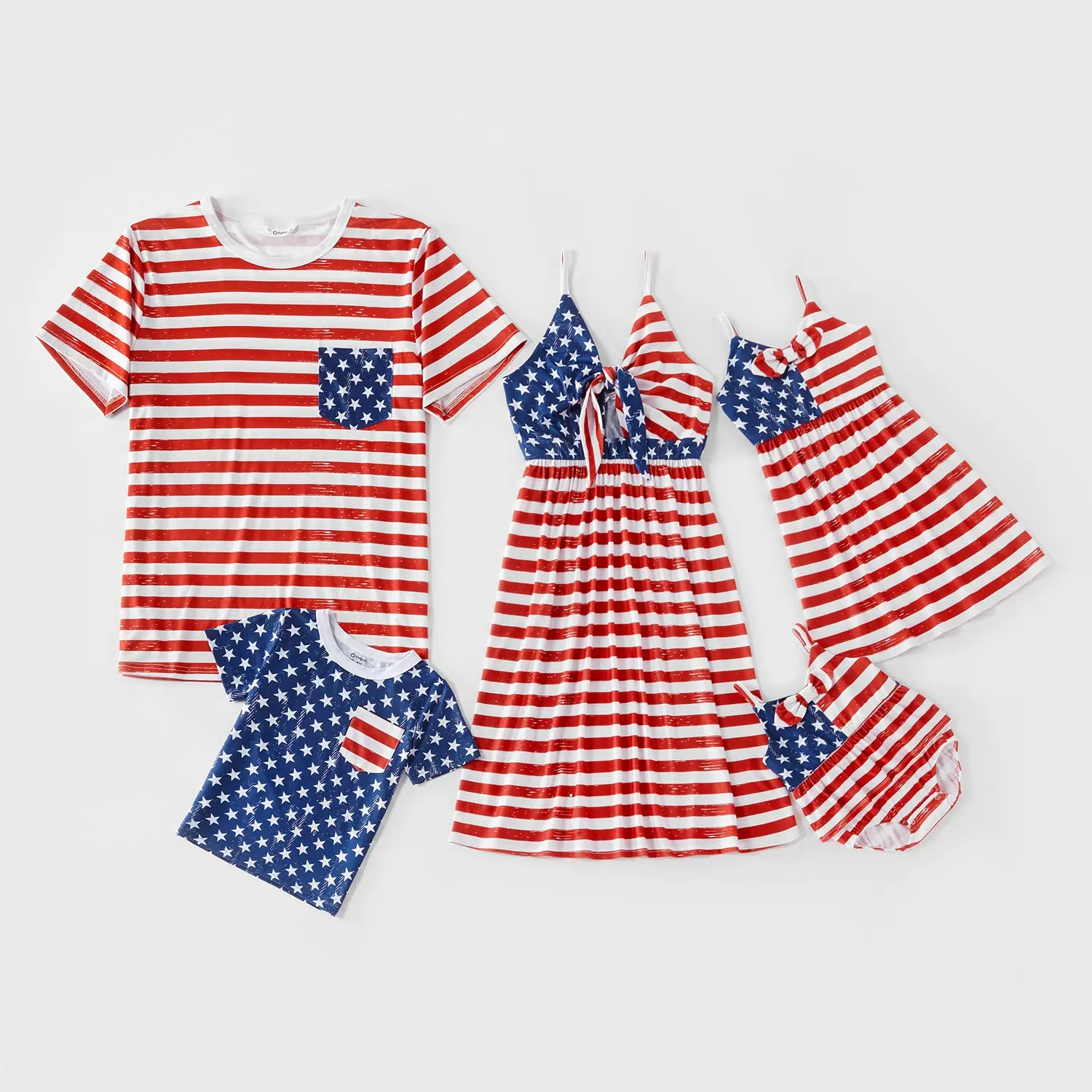 

PatPat Mosaic Independence Day Stripe and Stars Family Matching Sets