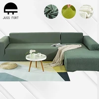 solid color polar fleece elastic sofa cover for living room furniture couch slipcover chaise longue stretch cover 1234 seater