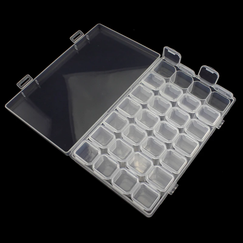 Съемная 28 прозрачные сетки для дизайна ногтей пустая коробка хранения ювелирных