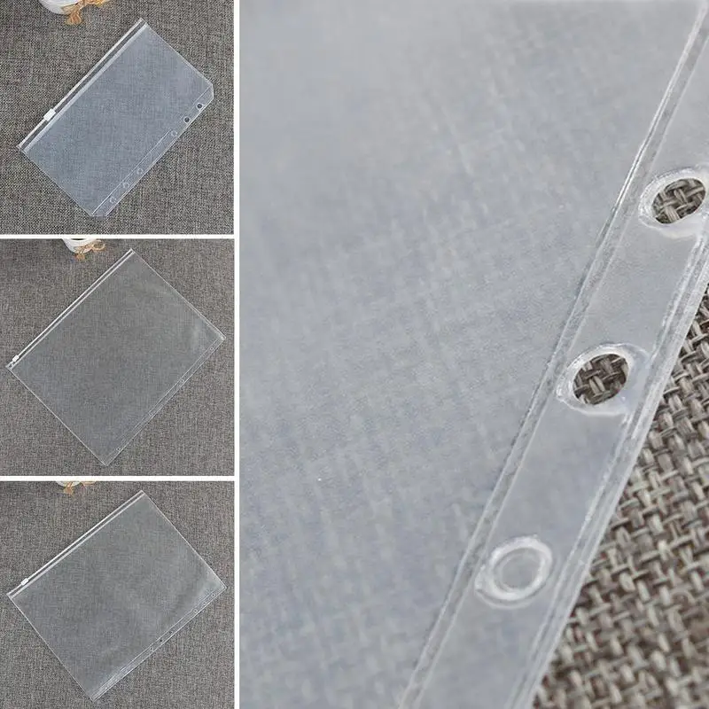 

A5/A6/A7/B5/A4 Zipper Bag Transparent Pvc Loose-leaf Notebook Zipper Bag Storage For Traveler Diary Planner Storage Bag B9A0