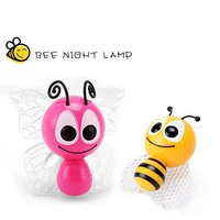 led night light bee butterfly baby night lamp eu plug bedside lamp for gift home children kids bedroom decor 85 265v nightlight