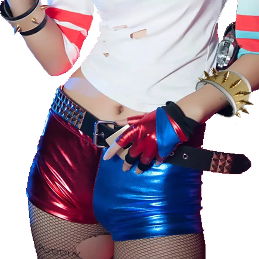 Костюмы для косплея девочек на Хэллоуин искусственная Джокер куртка парик брюки