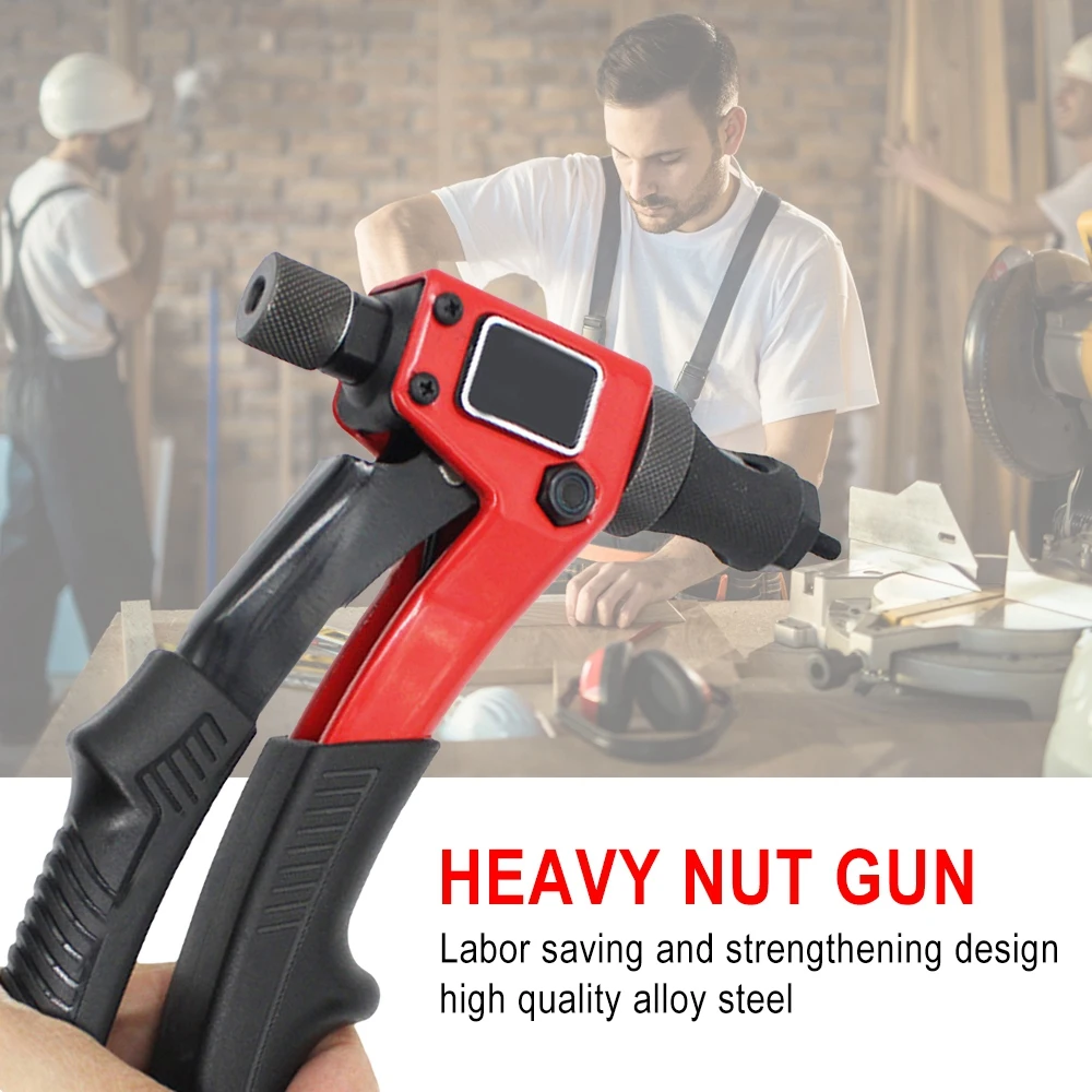 

1 Set Single Hand Rivet Nut Tools with Mandrels M3 M4 M5 M6 Hand Rivet Tool Kit for Metal Work Gutter